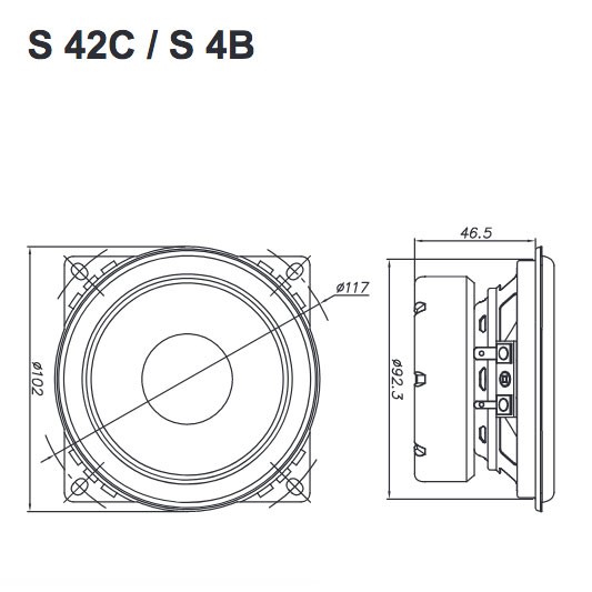 Helix S 4B midrange speakers (100 mm).