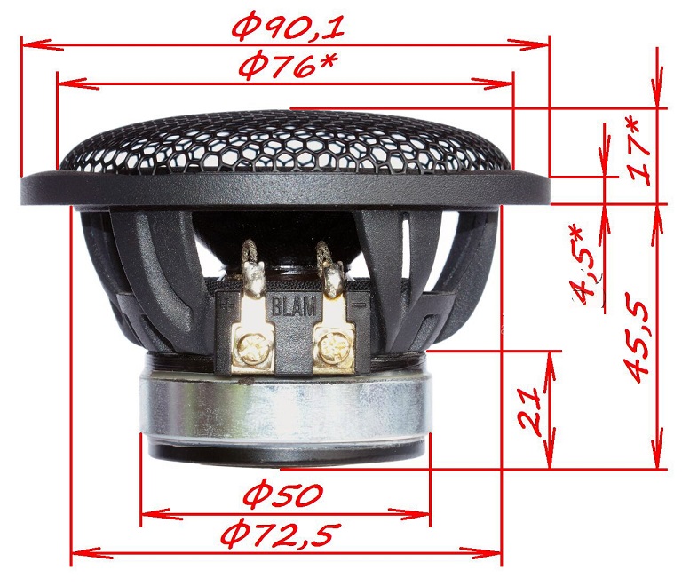 Blam LFR80 full-range speaker (80 mm).