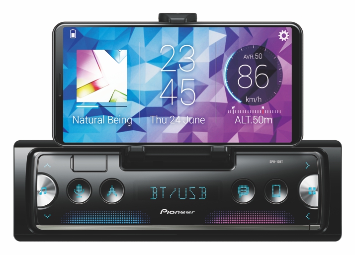 Pioneer SPH-10BT smartphone receiver with USB, Bluetooth.