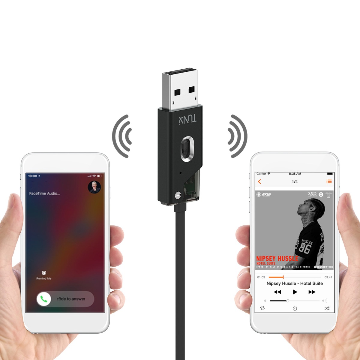 Tunai Firefly chat Bluetooth music receiver & handsfree call.