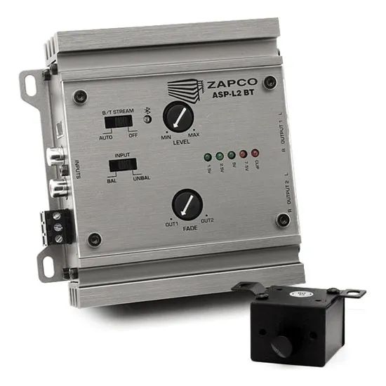 Zapco ASP-L2BT preamp for OEM audio system with Bluetooth.