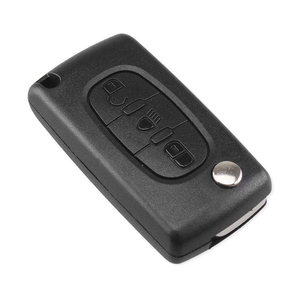  Peugeot 207, 307, 407, 607, 807..., Citroen remote KEY case (3 button, lamp).