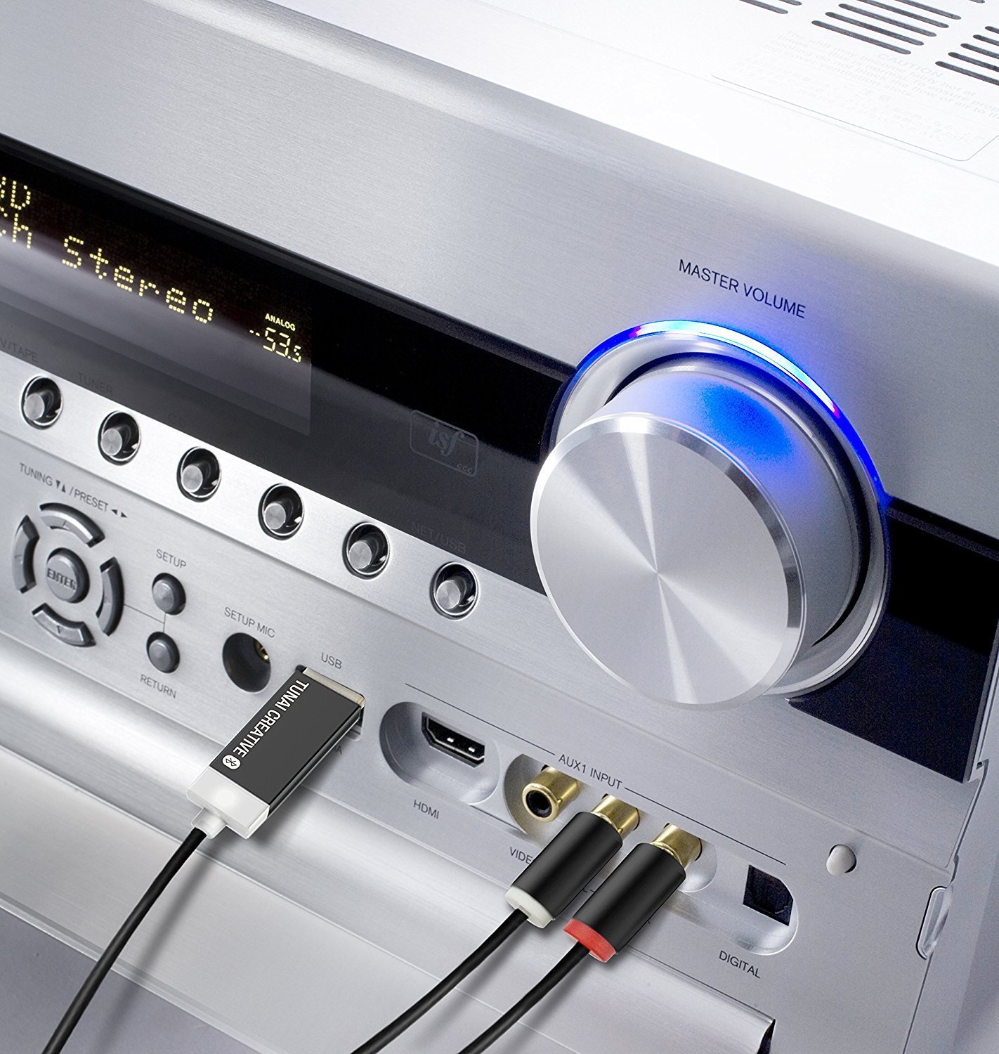 Tunai Firefly Bluetooth adapters for home audio systems with AUX.