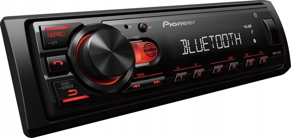 Pioneer MVH-230BT receiver with USB, Bluetooth.